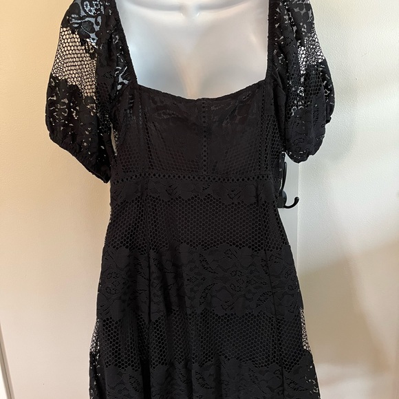 Free People Black Lace mini dress - Picture 2 of 3